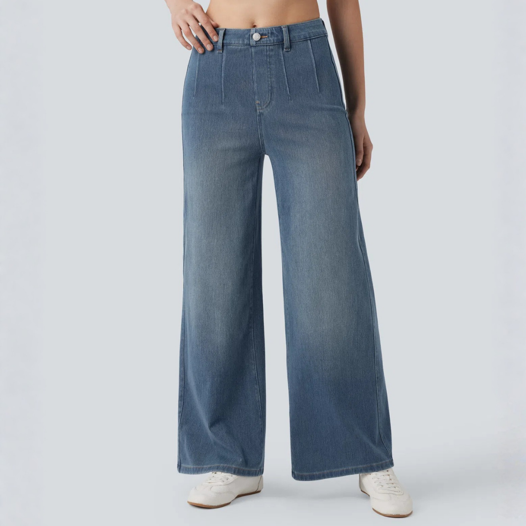 Jeans SculptFlex Tiro Medio Wide