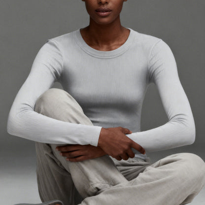 Fitted Ribbed Long Sleeve Top