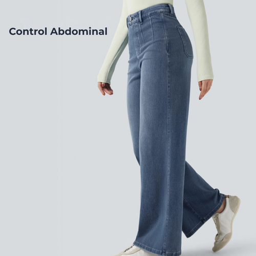 Jeans SculptFlex Tiro Medio Wide