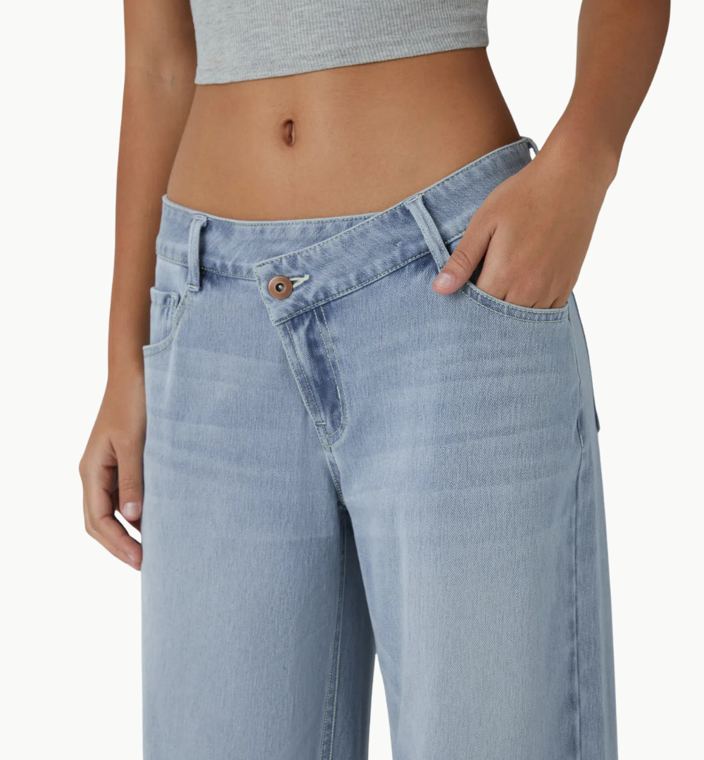 Jeans AsymLow Tiro Bajo Asimétrico