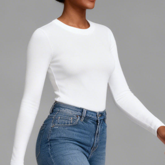 Fitted Ribbed Long Sleeve Top