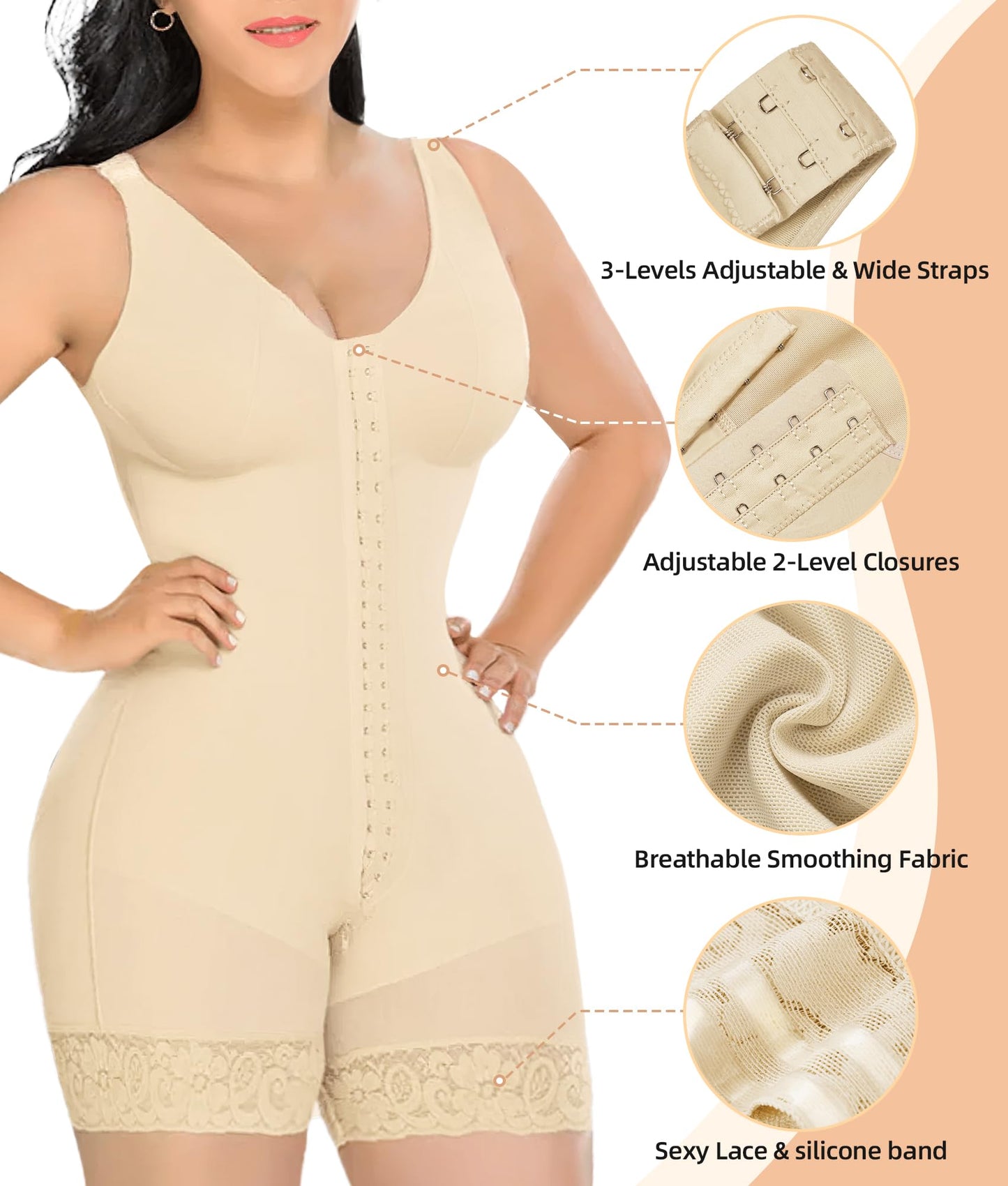 Body Moldeador Integral con Cremallera