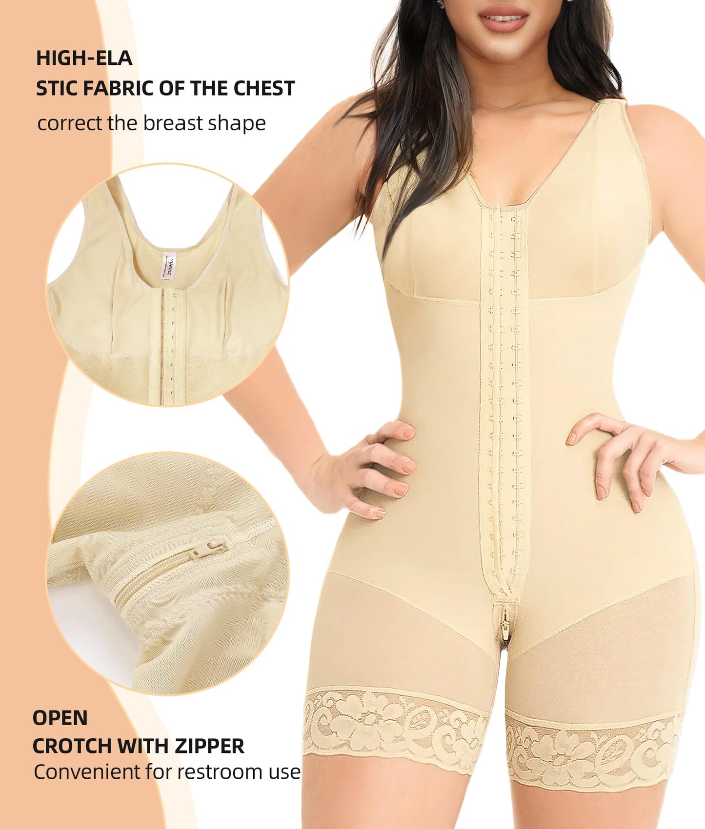Body Moldeador Integral con Cremallera