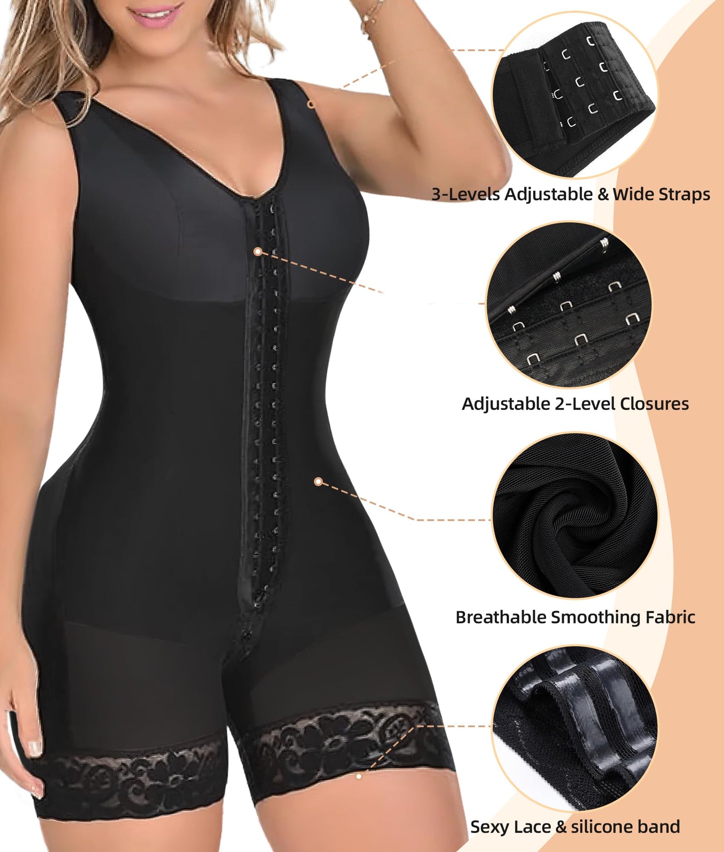 Body Moldeador Integral con Cremallera
