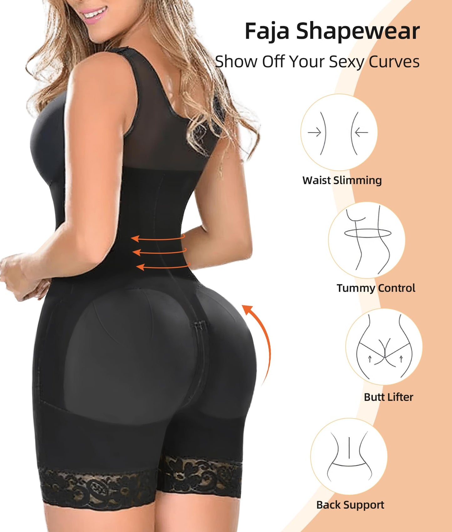 Body Moldeador Integral con Cremallera