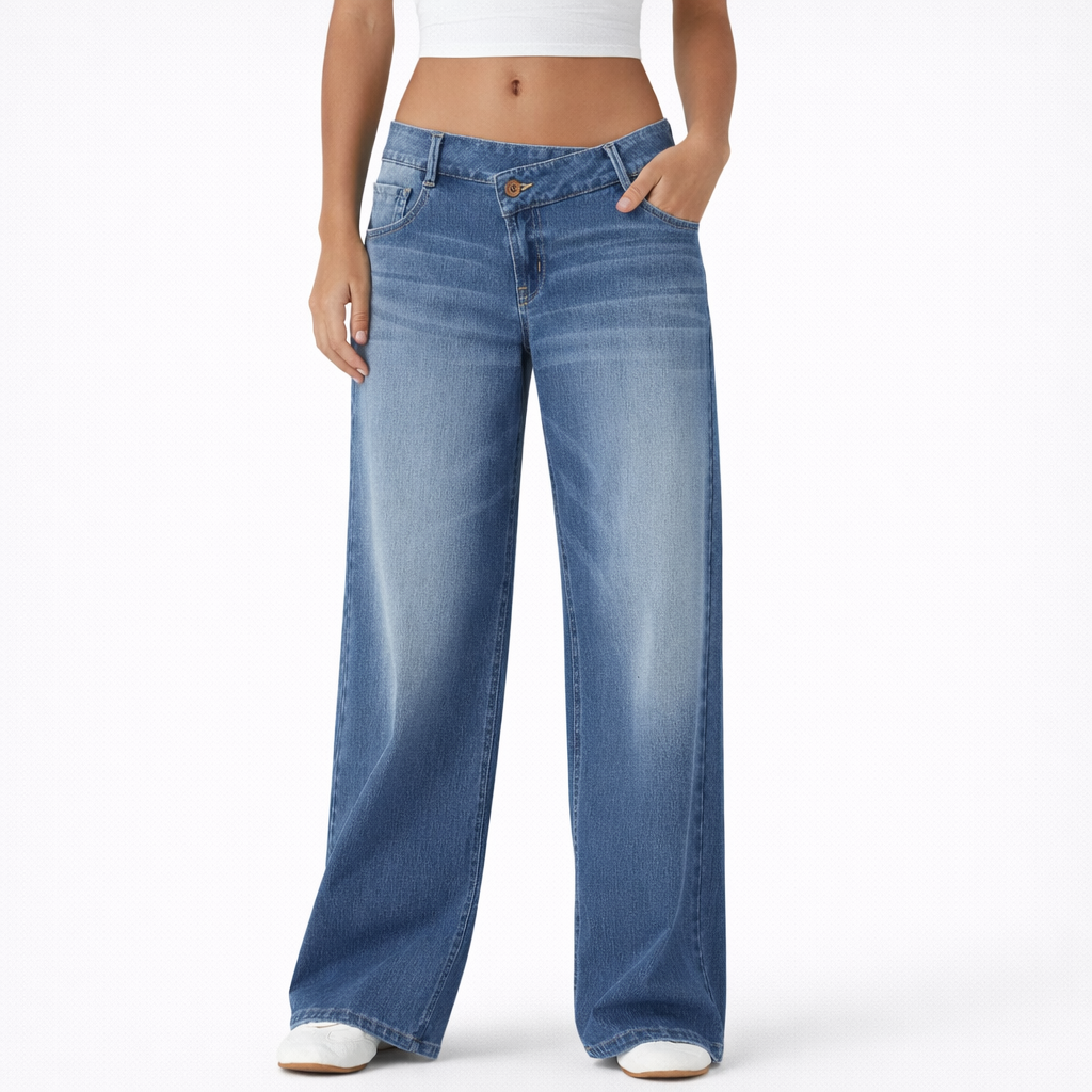 Jeans AsymLow Tiro Bajo Asimétrico