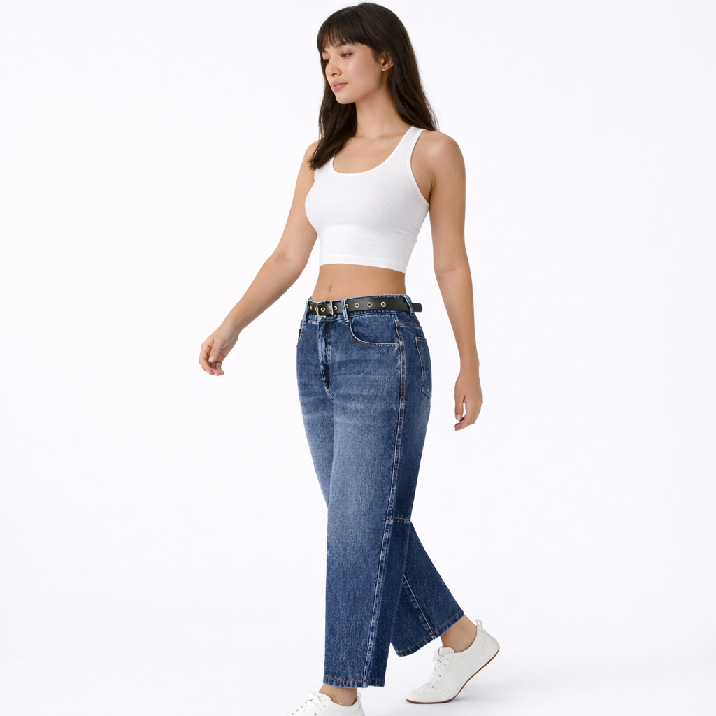 Jeans Barrel Tiro Bajo Flex