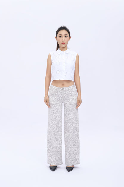 Jeans Wide Tiro Medio Bajo Stretch