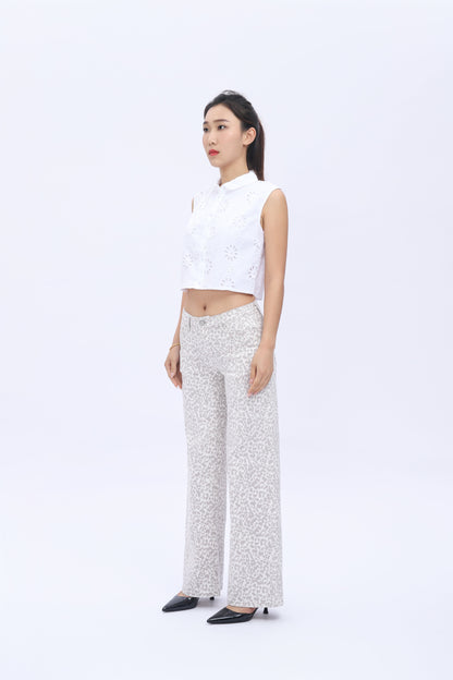 Jeans Wide Tiro Medio Bajo Stretch
