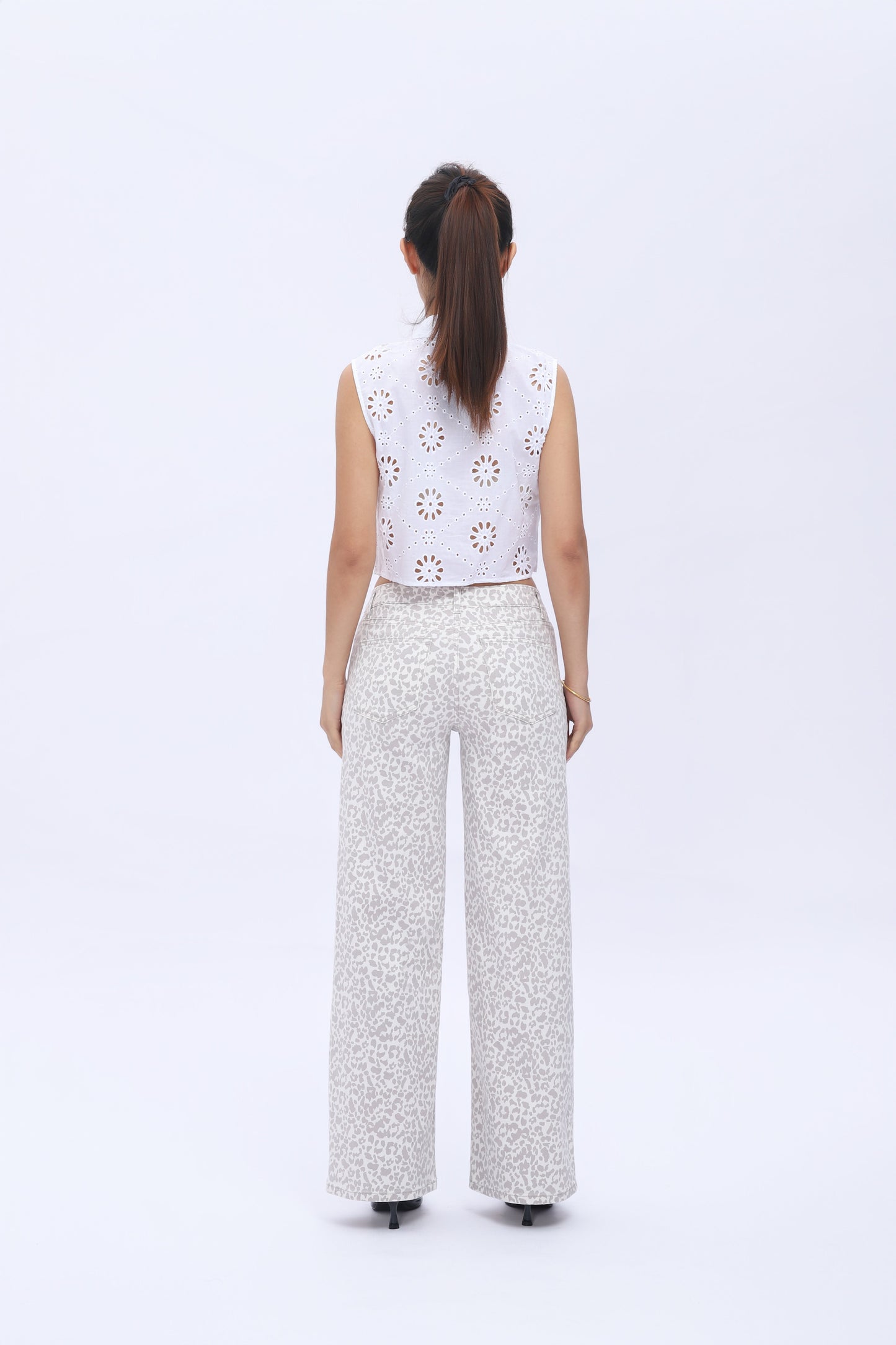 Jeans Wide Tiro Medio Bajo Stretch